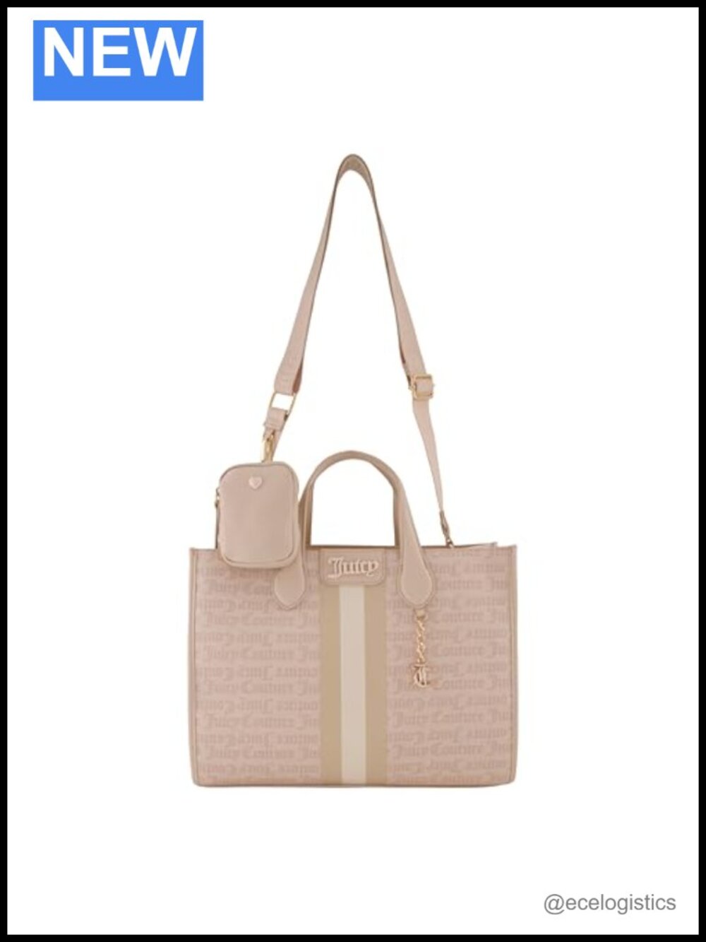 Juicy Couture State of My Heart Tote Bag - PU Leather Satchel Purse, Large